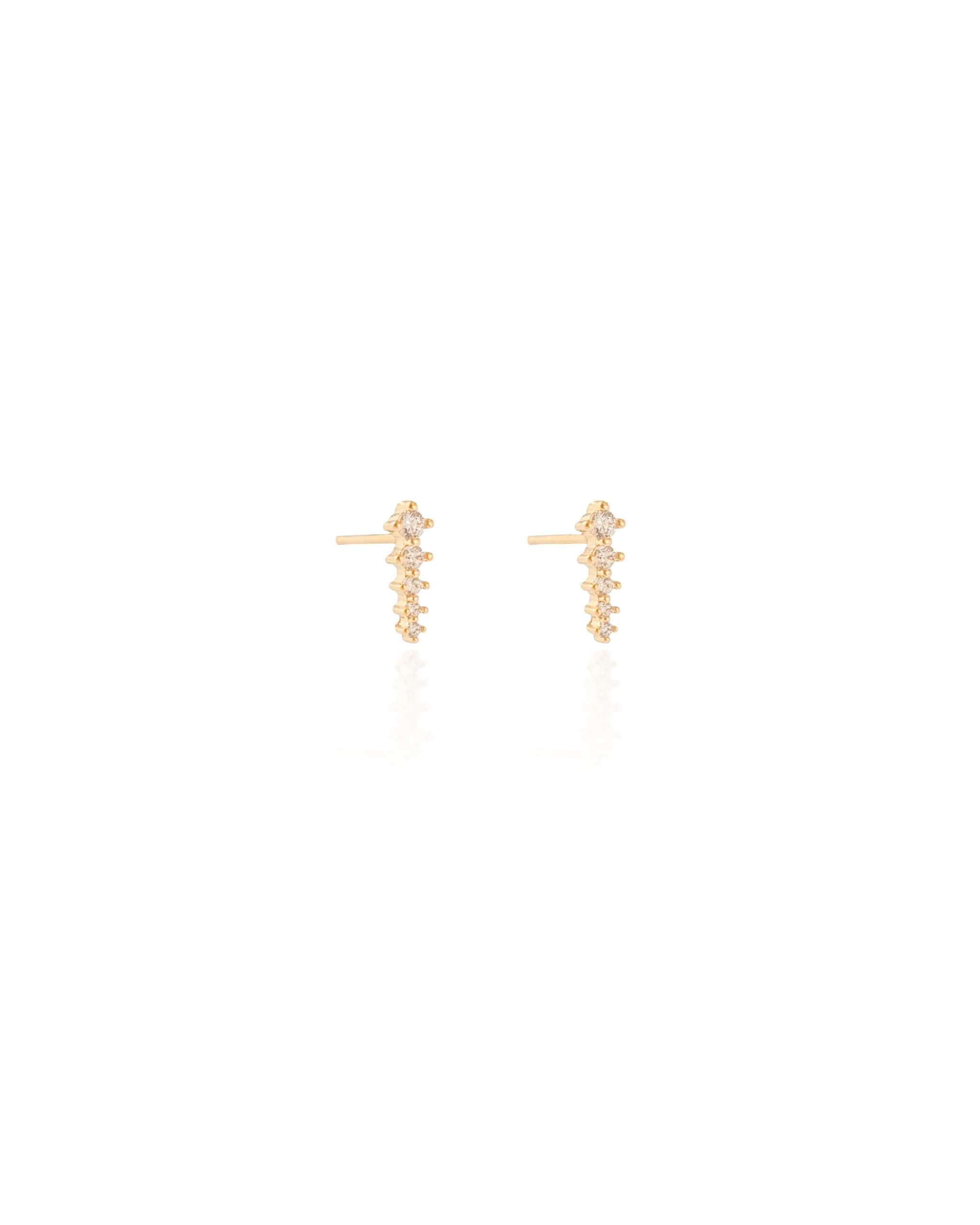 Brinco Pontos de Luz Cristal 10 x 3 mm Banhado a Ouro 18K