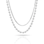 Choker Dupla Pérolas e Corrente Plaquinhas Achatadas - 35 cm - Foto 1