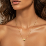 Colar Veneziana Coração Liso Banhado a Ouro 18K - 45 cm - Modelo Humana 1