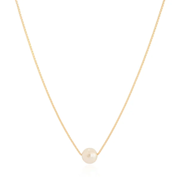 Colar Veneziana Pérola Banhado a Ouro 18K - 40 cm - Foto 3