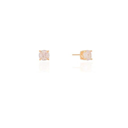 Brinco Ponto de Luz Cristal 6 mm Banhado a Ouro 18K - Foto 3