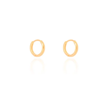 Brinco Argola Click Lisa 1,1 cm Banhado a Ouro 18K - Foto 2