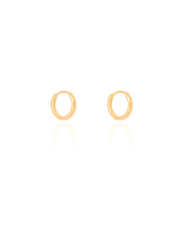 Brinco Argola Click Lisa 1,1 cm Banhado a Ouro 18K - Foto 2