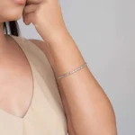 Pulseira Malha Oca 3 mm Ródio Branco - Foto 3