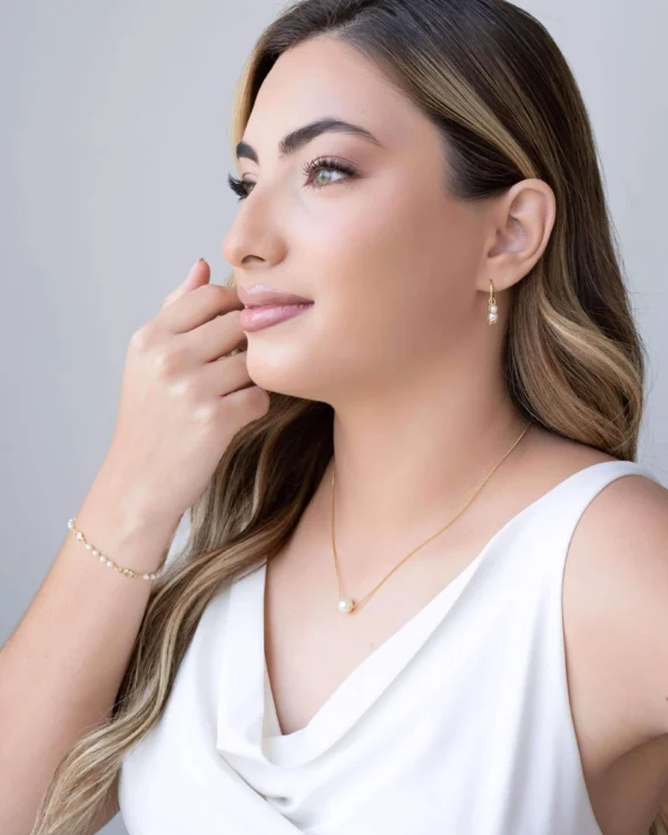 Colar Veneziana Pérola Banhado a Ouro 18K - 40 cm - Foto 4