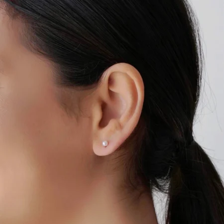 Brinco Pérola 4 mm Banhado a Ouro 18K - Foto 1
