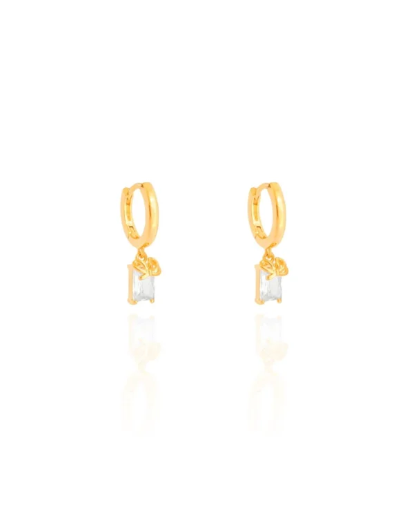 Brinco Argola Pingente Retangular Cristal 2 cm - Foto 5