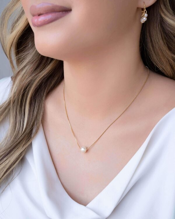Colar Veneziana Pérola Banhado a Ouro 18K - 40 cm - Foto 5