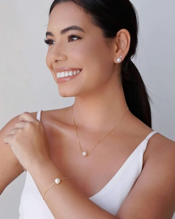 Brinco Pérola 4 mm Banhado a Ouro 18K - Foto 3