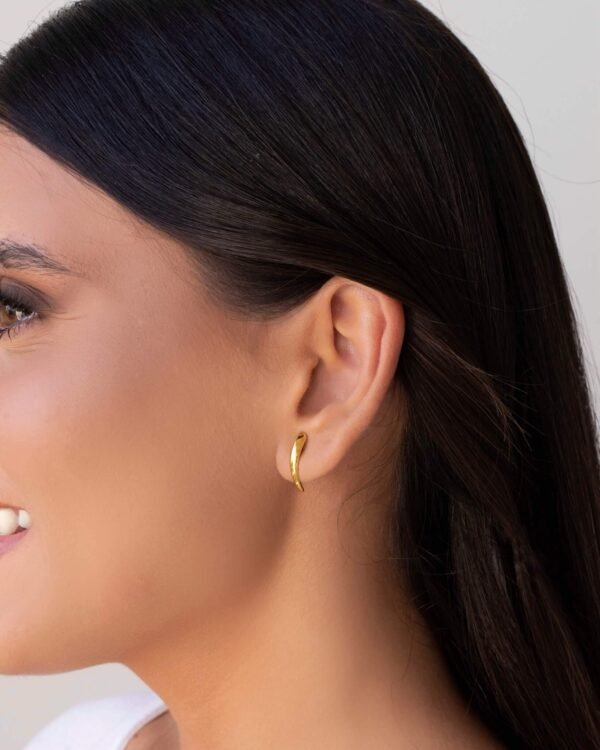 Ear Hook Liso Banhado a Ouro 18K - Foto 1