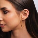 Brinco Argola Oval Fio Reto Liso 4,4 cm Banhado a Ouro 18K - Foto 1