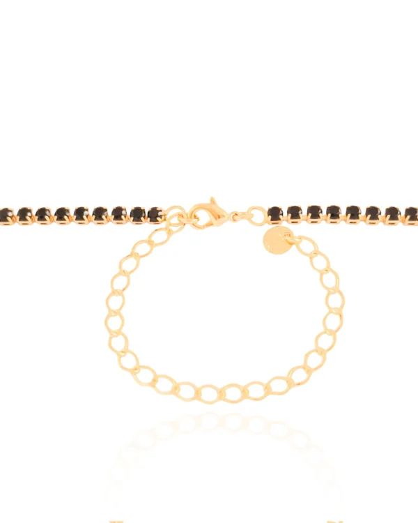 Choker Riviera Preto 3 mm Banhado a Ouro 18K - 30 cm - Foto 5